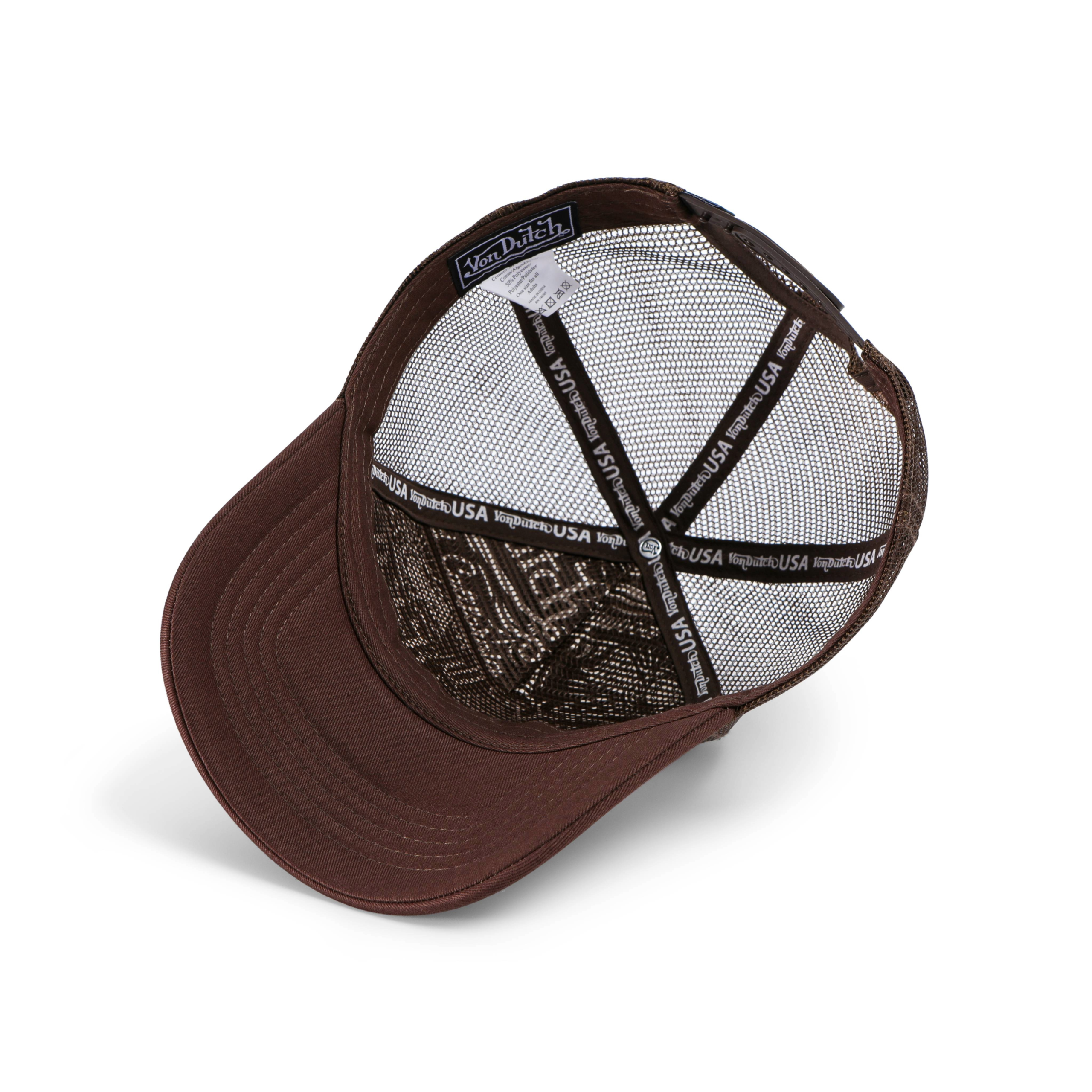 Von Dutch Foam Chopper Trucker Hat - Brown & Orange - Image 5