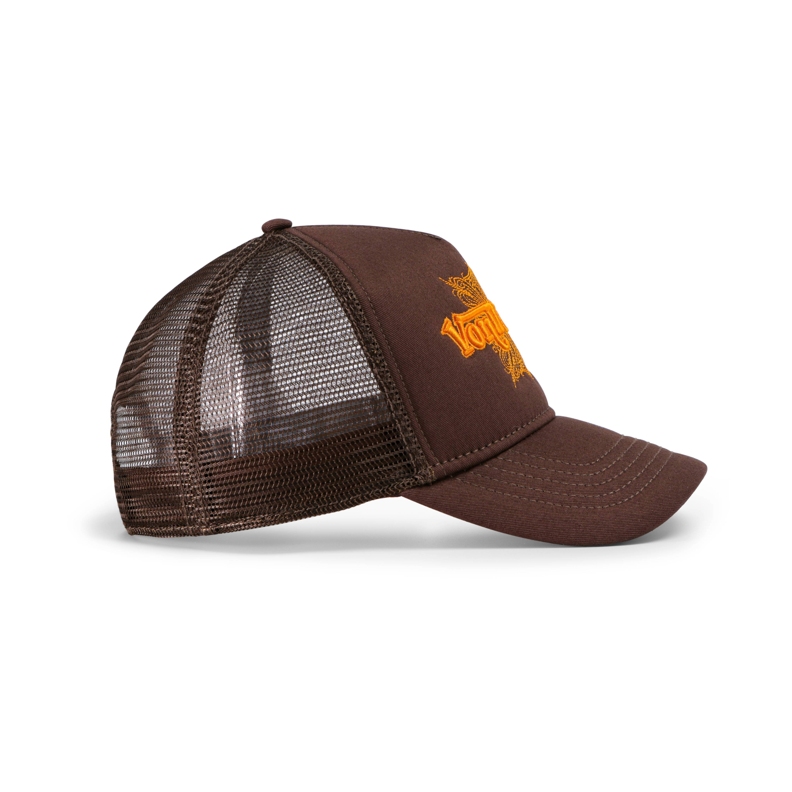 Von Dutch Foam Chopper Trucker Hat - Brown & Orange - Image 3