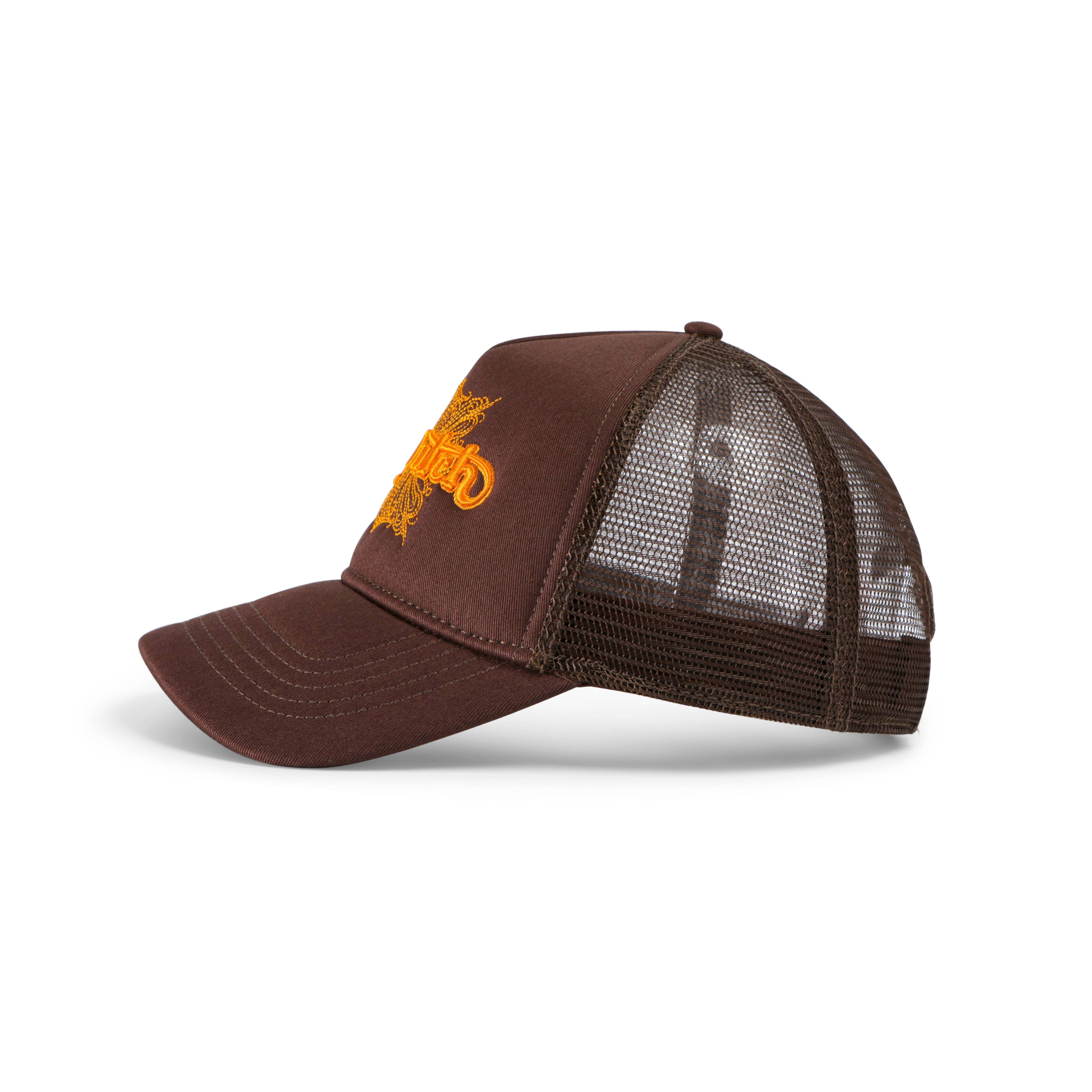 Von Dutch Foam Chopper Trucker Hat - Brown & Orange - Image 2