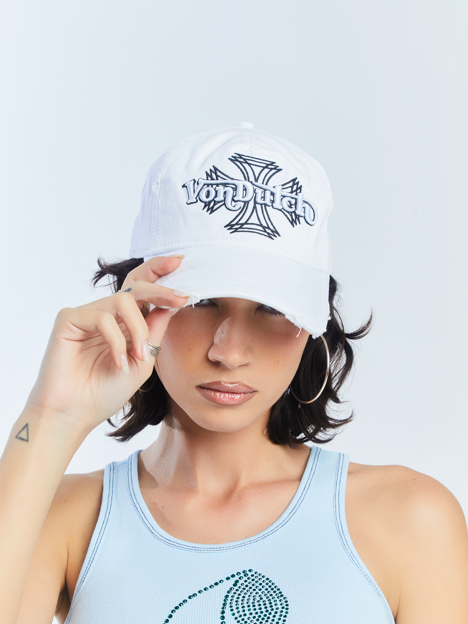 Von Dutch MotoCross Strapback Hat - White - Image 6