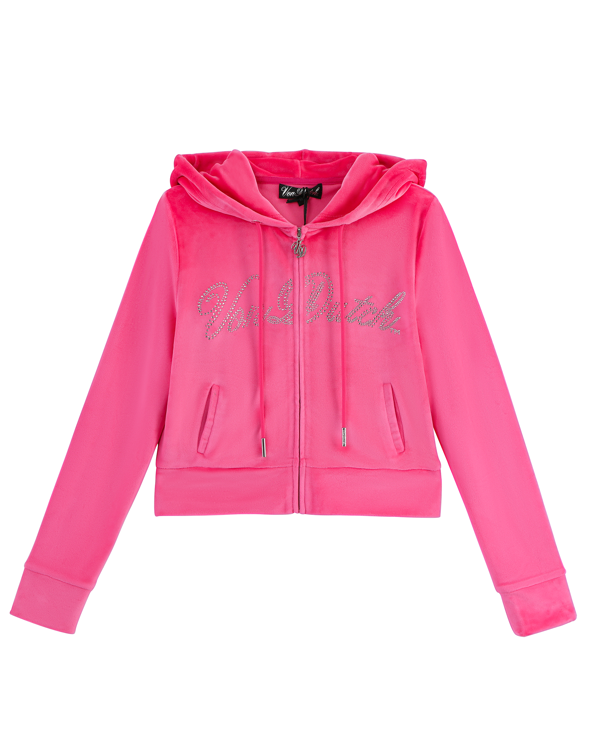 Velour Zip Up - Hot Pink - Image 2