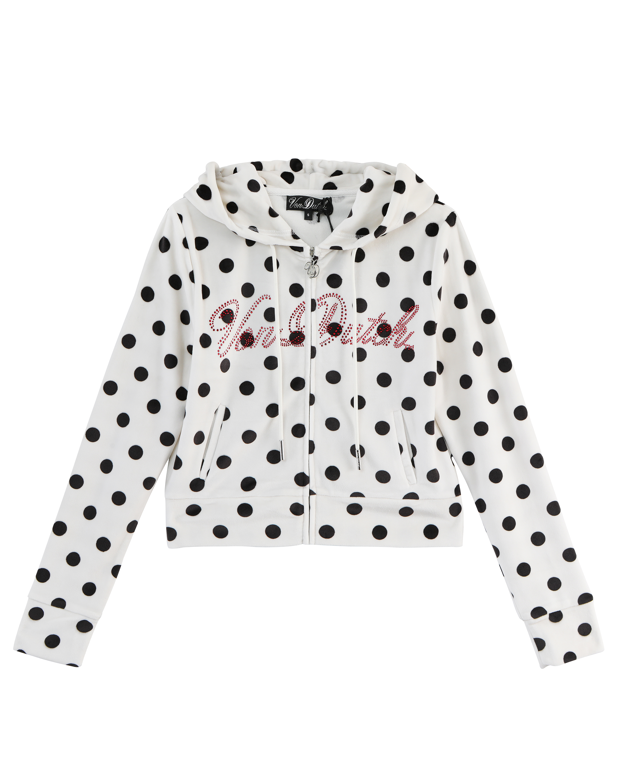 Velour Zip Up - Polka Dot - Image 2