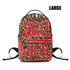 Von Dutch Large Cheetah Print Backpack