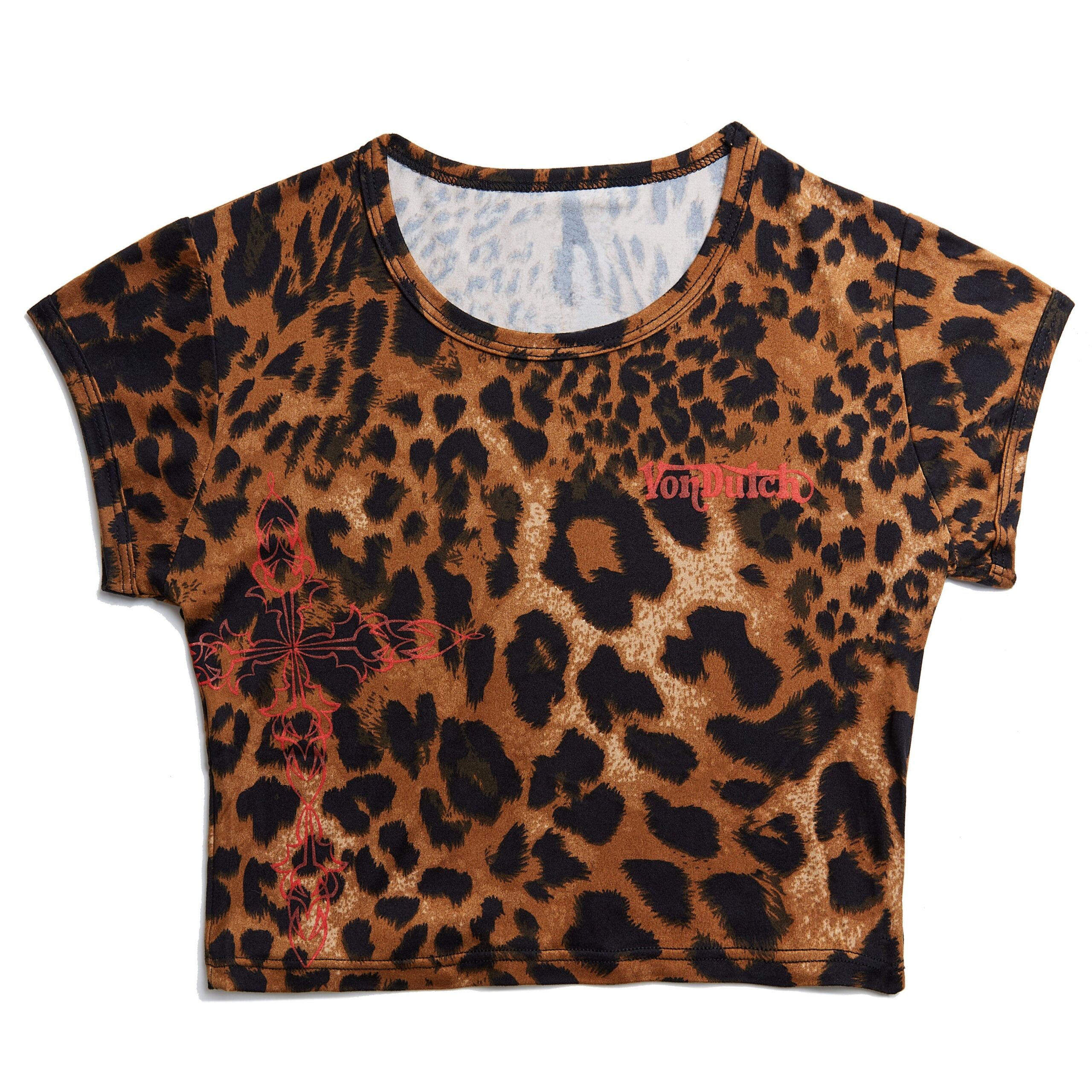 Von Dutch Cheetah Chopper Cross Baby Tee