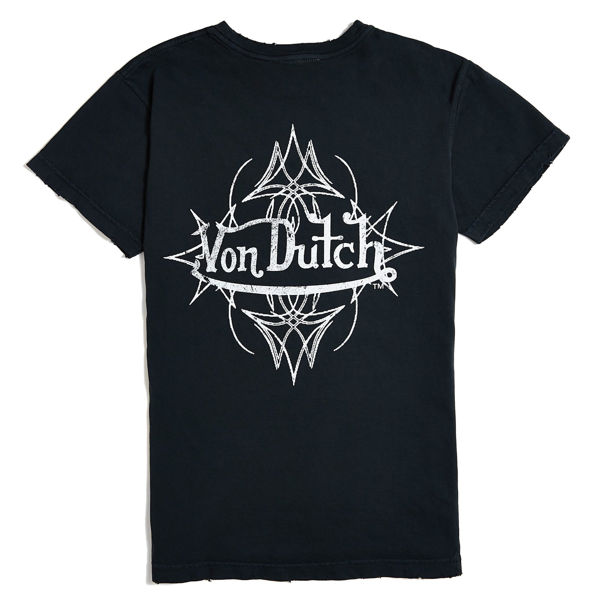 Von Dutch Vintage Black & White Distressed Chopper Tee - Image 2