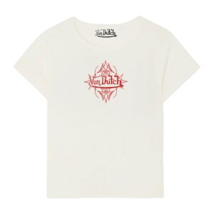 Von Dutch White & Red Mini Distressed Chopper Baby Tee