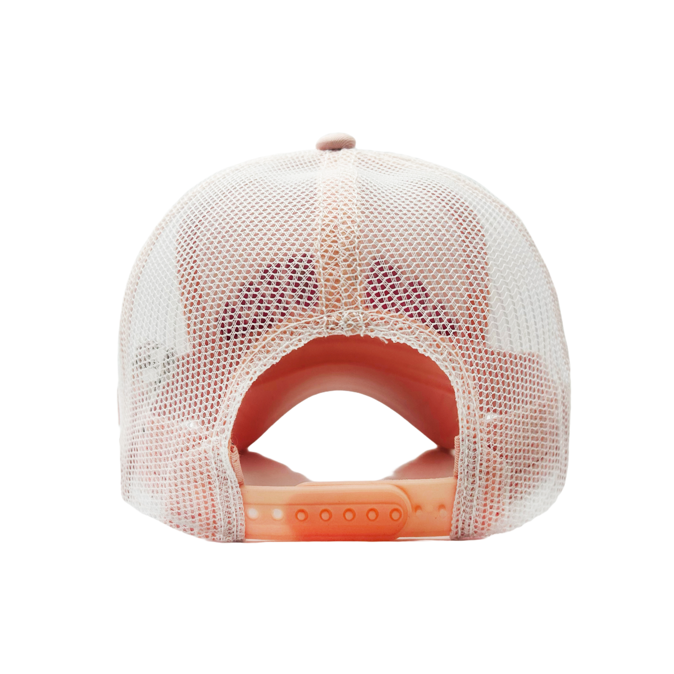 Von Dutch White & Pink Curved Terry Logo Trucker Hat - Image 4