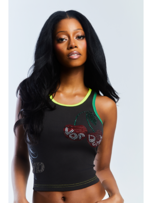 Von Dutch Accent Rhinestone Tank