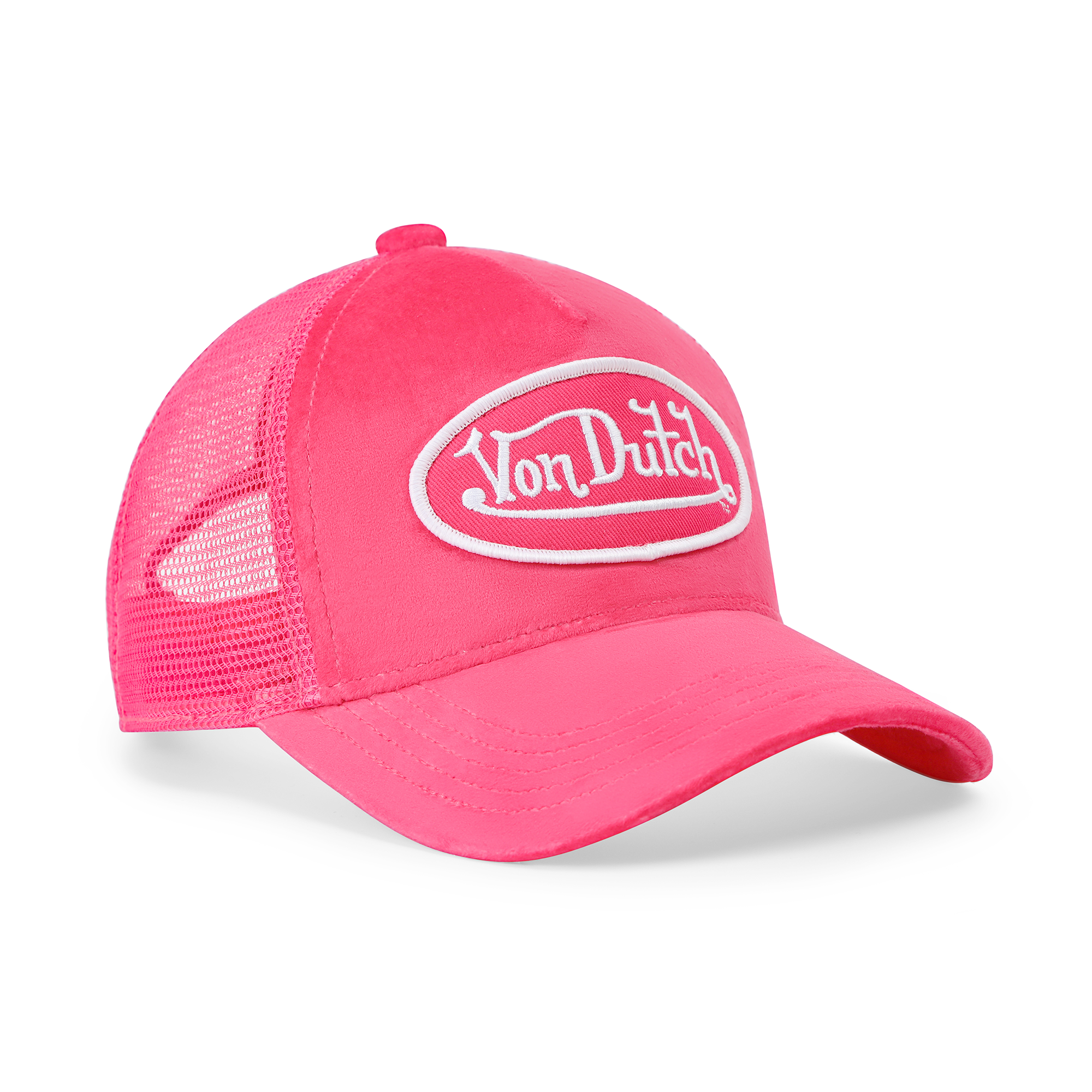 Von Dutch Kids Velvet Trucker Hat - Hot Pink Crush - Image 5
