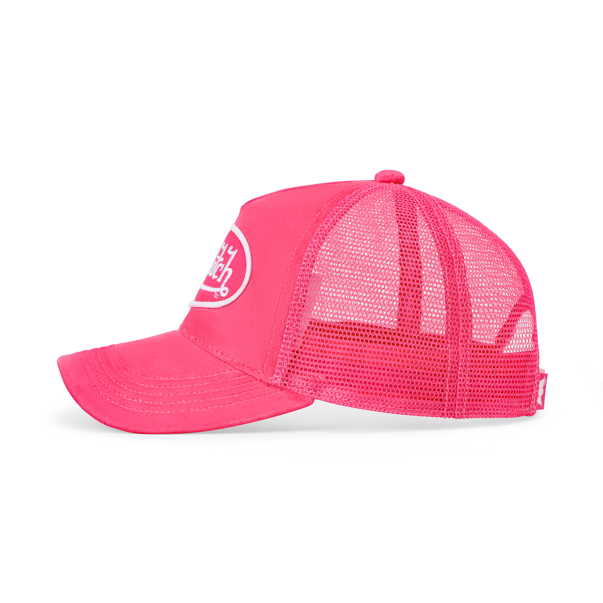 Von Dutch Kids Velvet Trucker Hat - Hot Pink Crush - Image 2