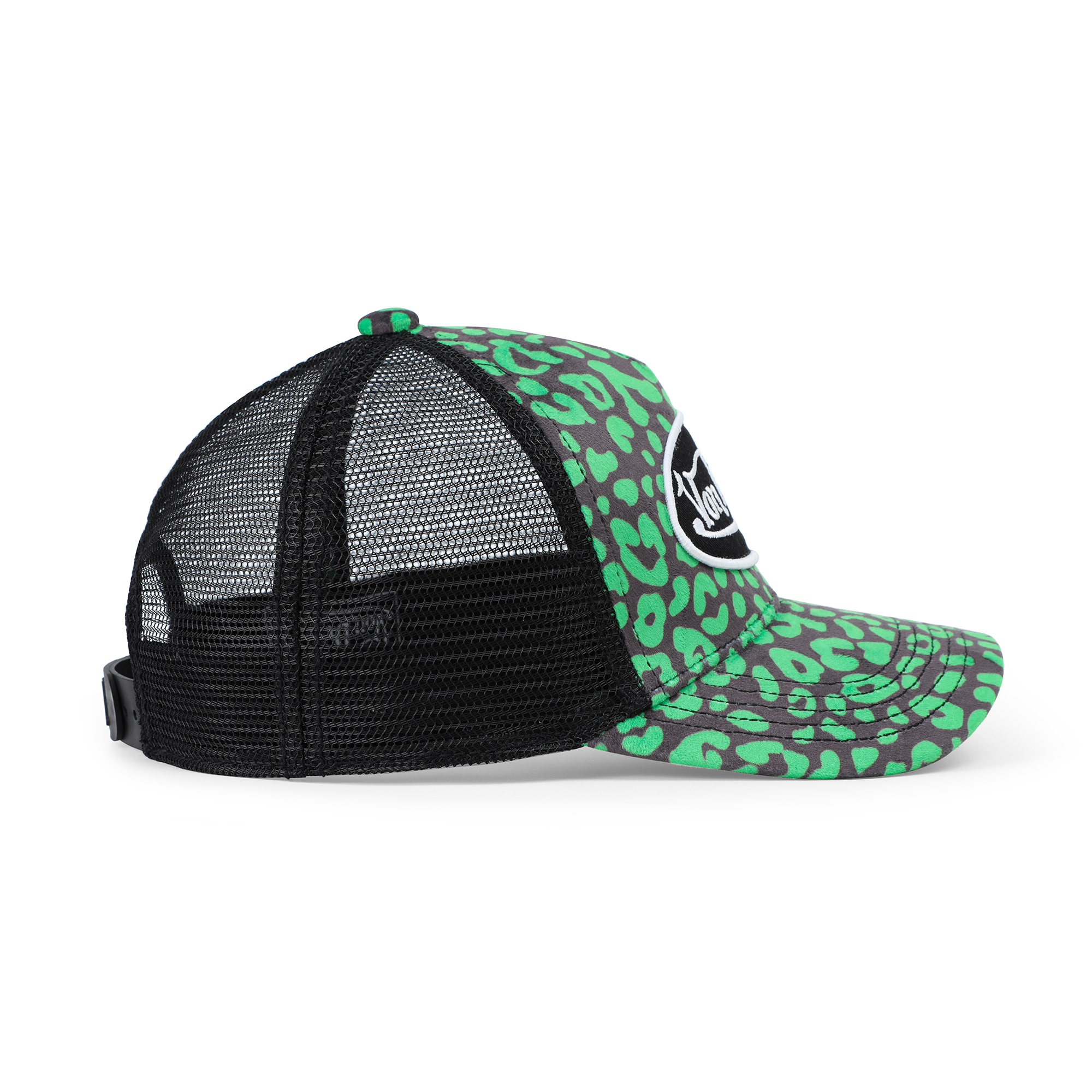 Von Dutch Kids Velvet Trucker Hat - Lime Green Cheetah - Image 5