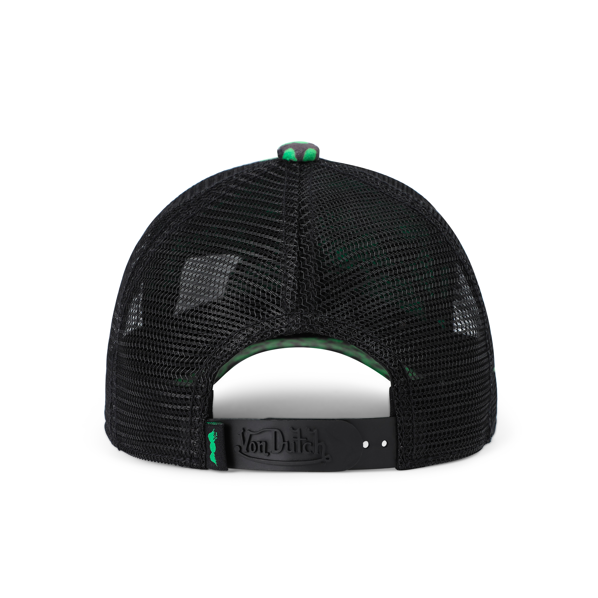 Von Dutch Kids Velvet Trucker Hat - Lime Green Cheetah - Image 6
