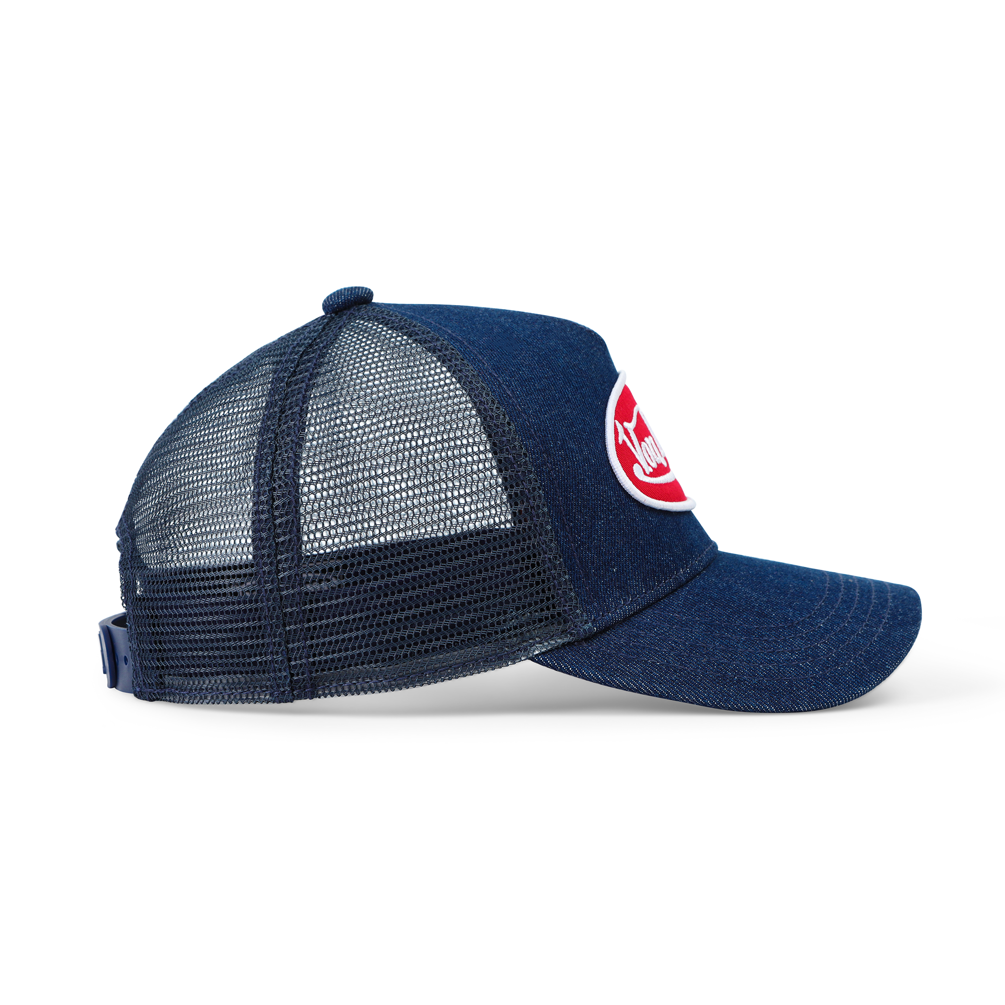 Von Dutch Kids Denim Trucker Hat - Red & White Logo - Image 5