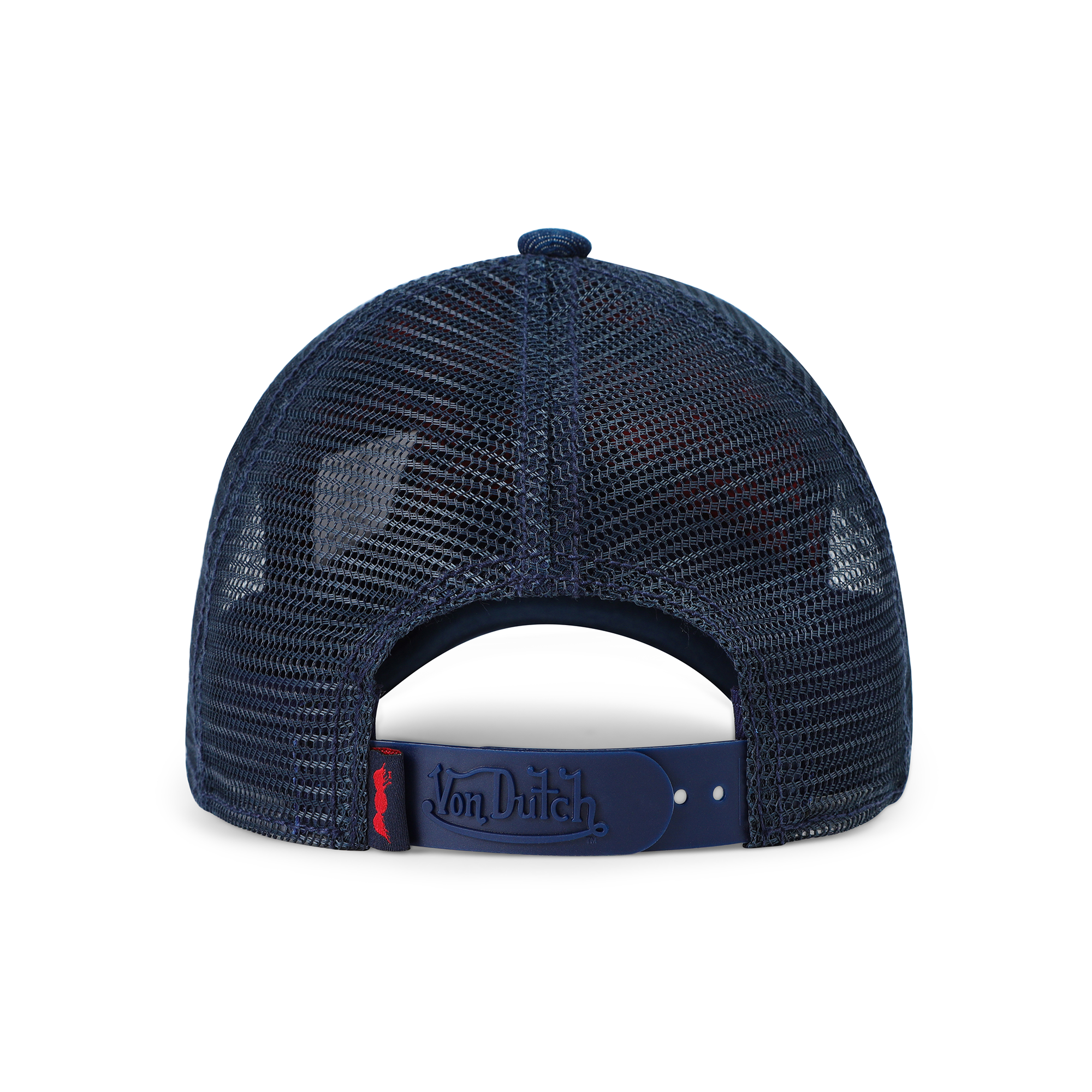 Von Dutch Kids Denim Trucker Hat - Red & White Logo - Image 6