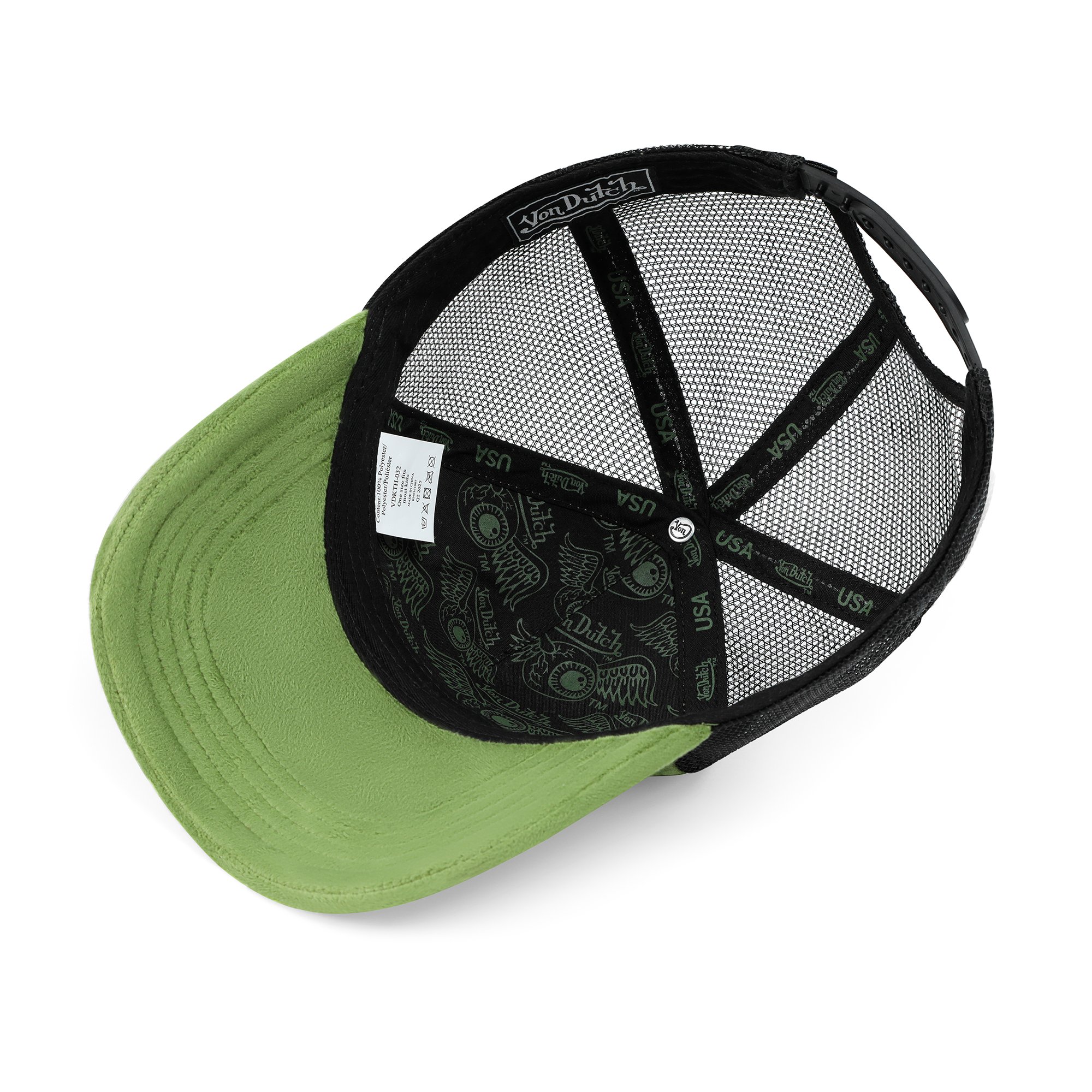 Von Dutch Kids Velvet Trucker Hat - Sage Green - Image 4