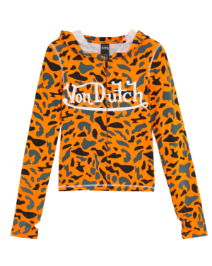 YOGA TOP - ORANGE CAMO